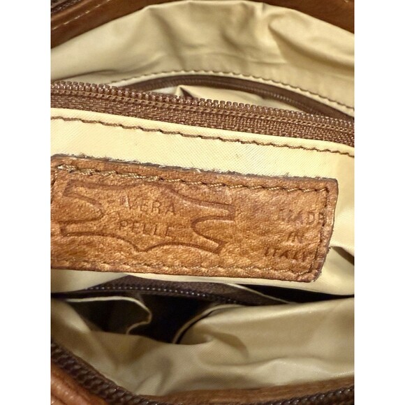 Vera Pelle Avorio Women’s Shoulder Bag Purse Brown Leather from Italy MRSP $150 - Picture 5 of 16
